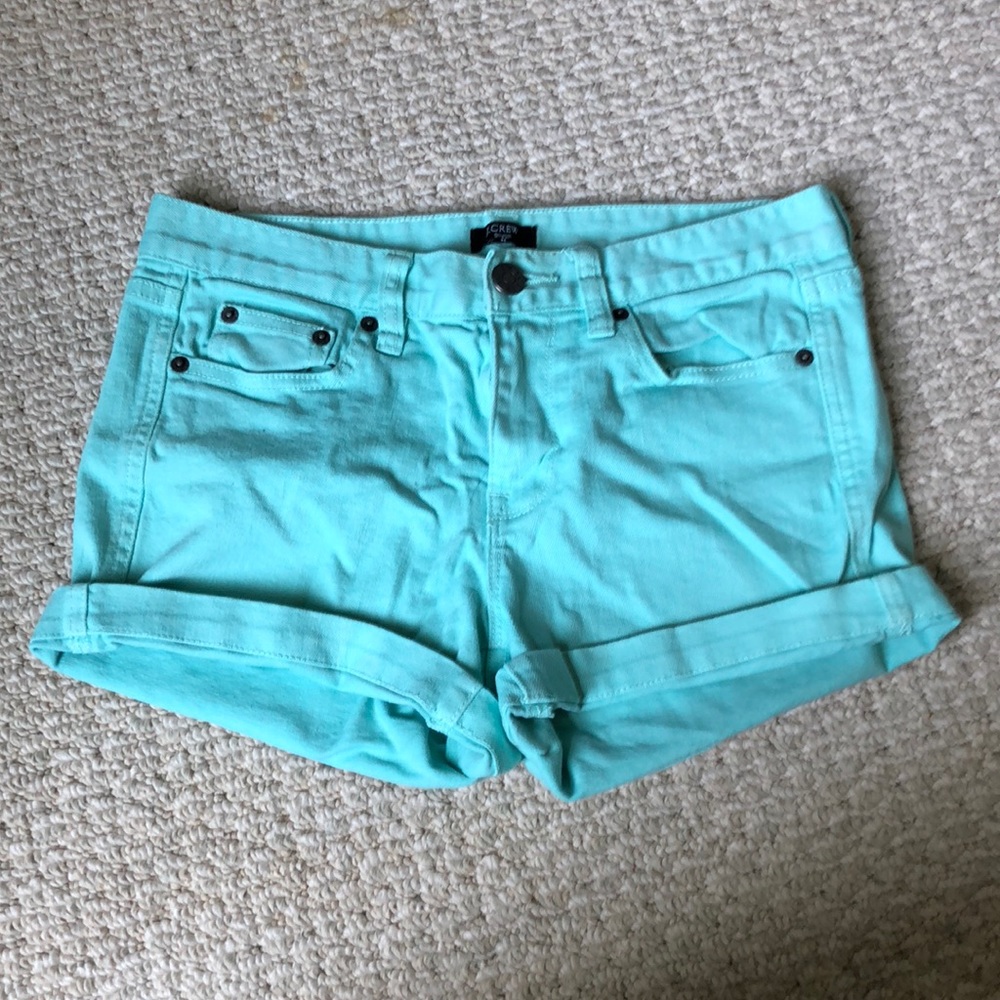 Cute teal jcrew stretch Jean shorts